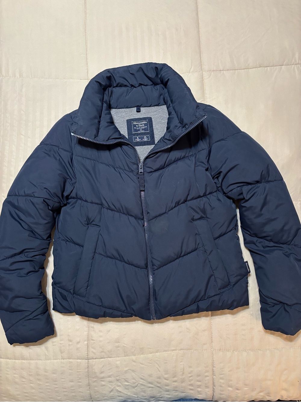 Abercrombie & Fitch Navy Quilted Puffer Jacket